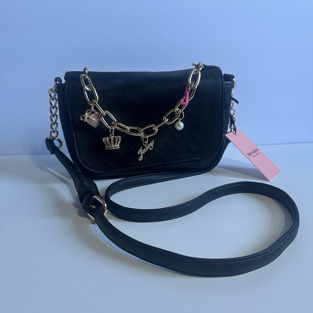 Juicy Couture Black Crossbody Bag with Gold Chain